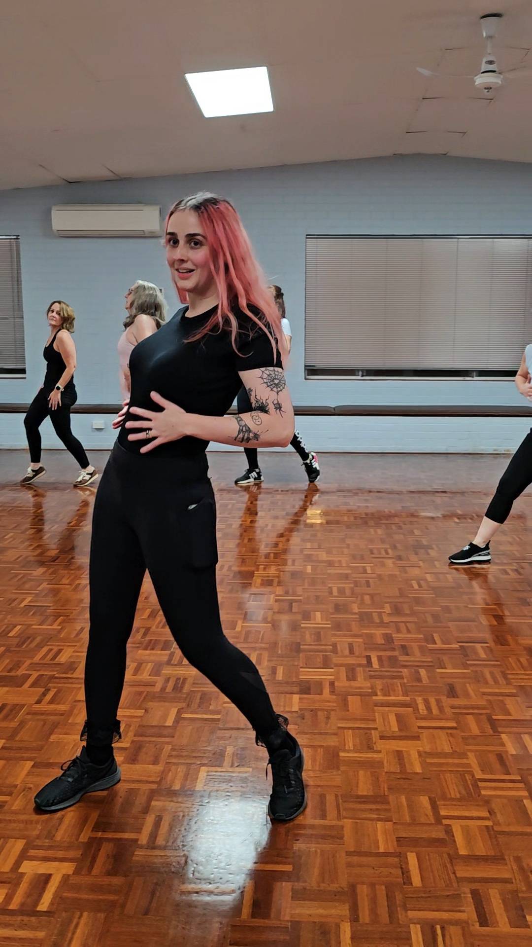 Fierce Motion dancer practising choreography with the class